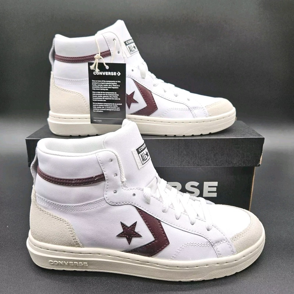 Converse Mens 8 Womens 9.5 Pro Blaze Classic Mid Top White Violet Shoes Sneakers